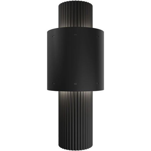 Piston LED 14 inch Black Outdoor Wall Light in 2700K, dweLED