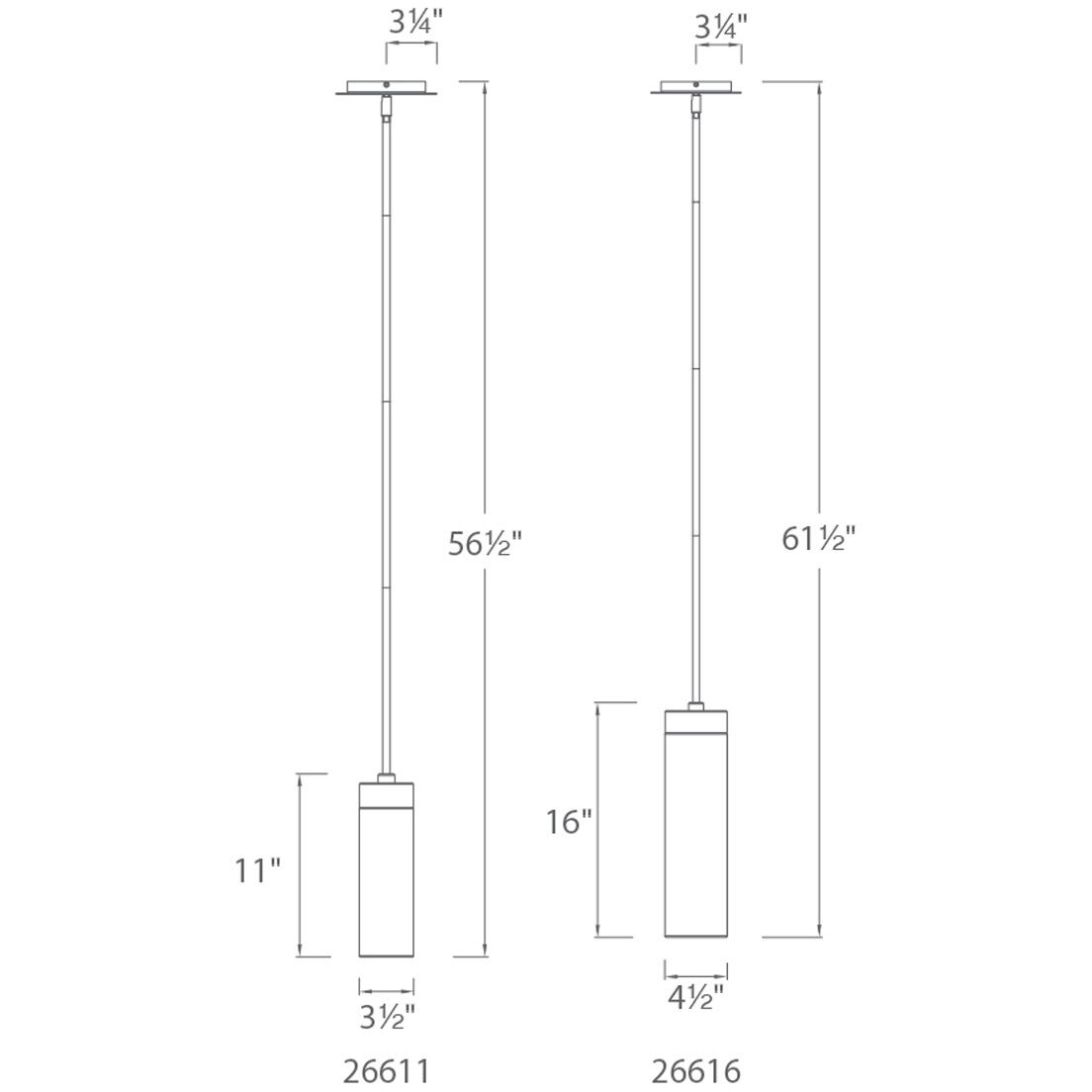 WAC Lighting PD-26611-SN Elementum LED 3.5 inch Satin Nickel