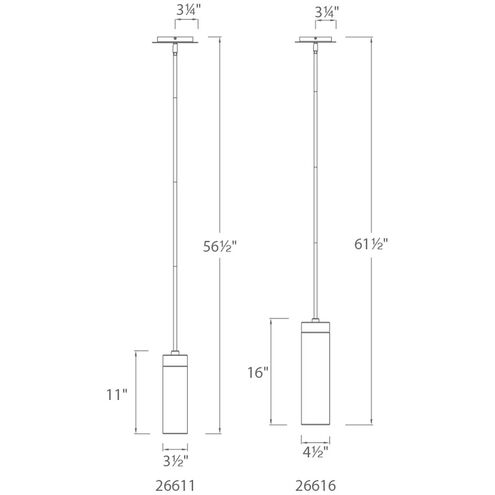 Elementum LED 4.5 inch Satin Nickel Pendant Ceiling Light in 3000K, dweLED
