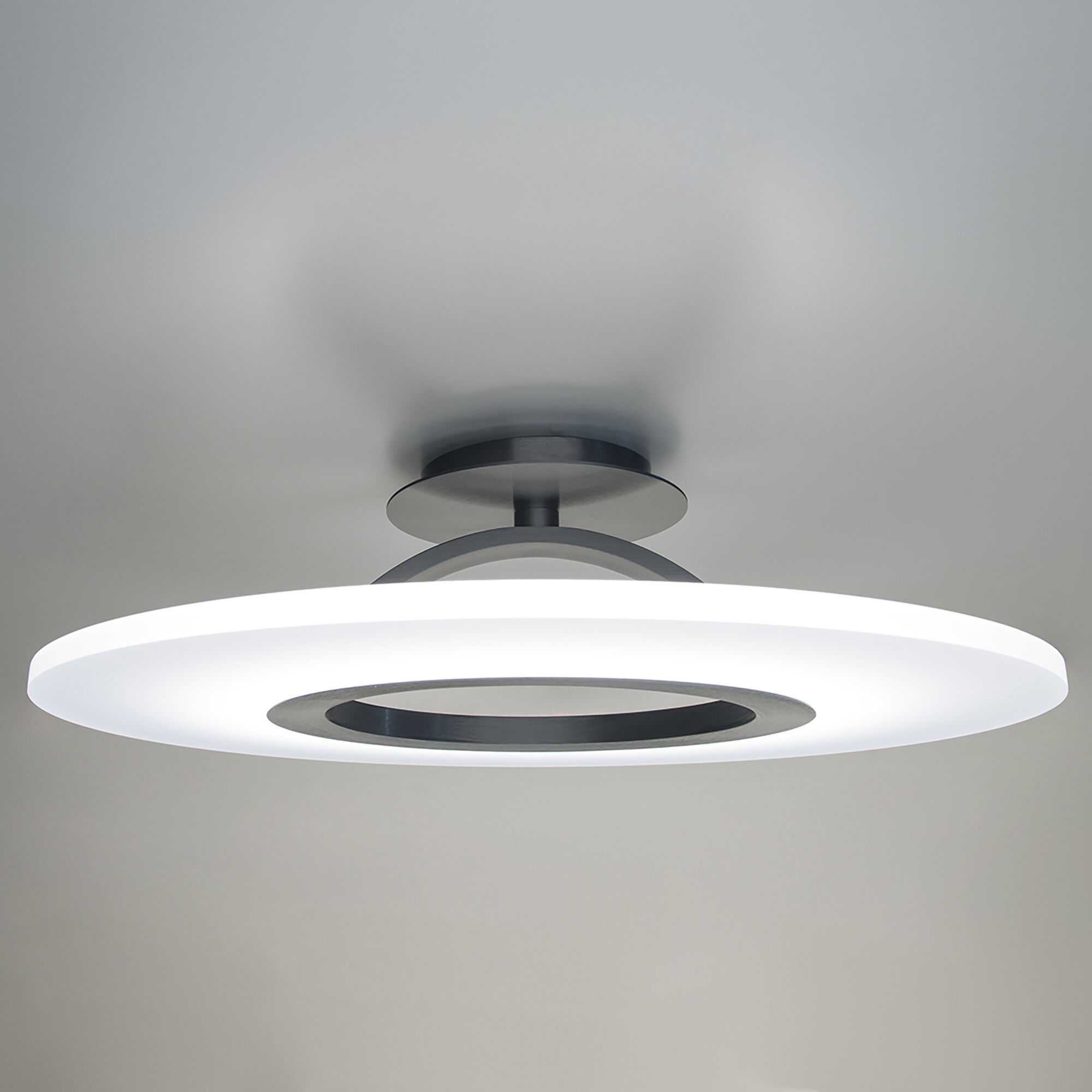 Elektron LED 20 inch Black Semi-Flush Mount Ceiling Light, dweLED