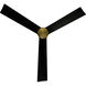 Clean 52 inch Soft Brass Matte Black with Matte Black Blades Downrod Ceiling Fans, Smart Fan