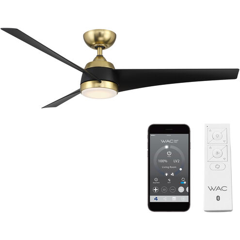 Sonoma 56 inch Soft Brass Matte Black with Matte Black Blades Downrod Ceiling Fans, Smart Fan