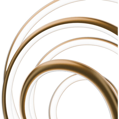 Hoopla LED 7.78 inch Aged Brass Pendant Ceiling Light in 4000K, dweLED