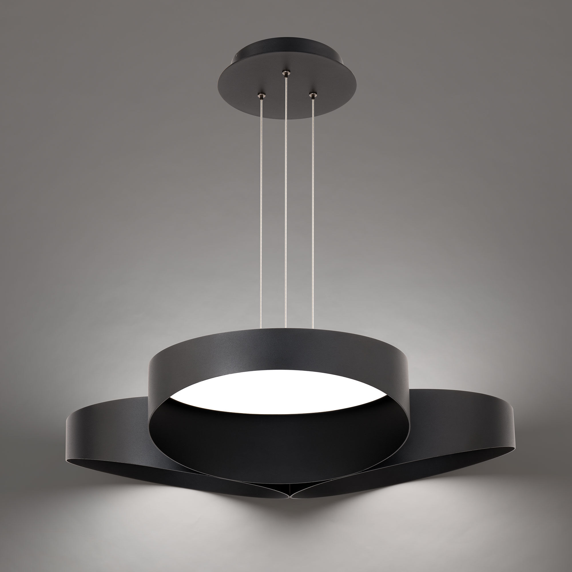 Triolet LED 36 inch Black Pendant Ceiling Light in 4000K, dweLED