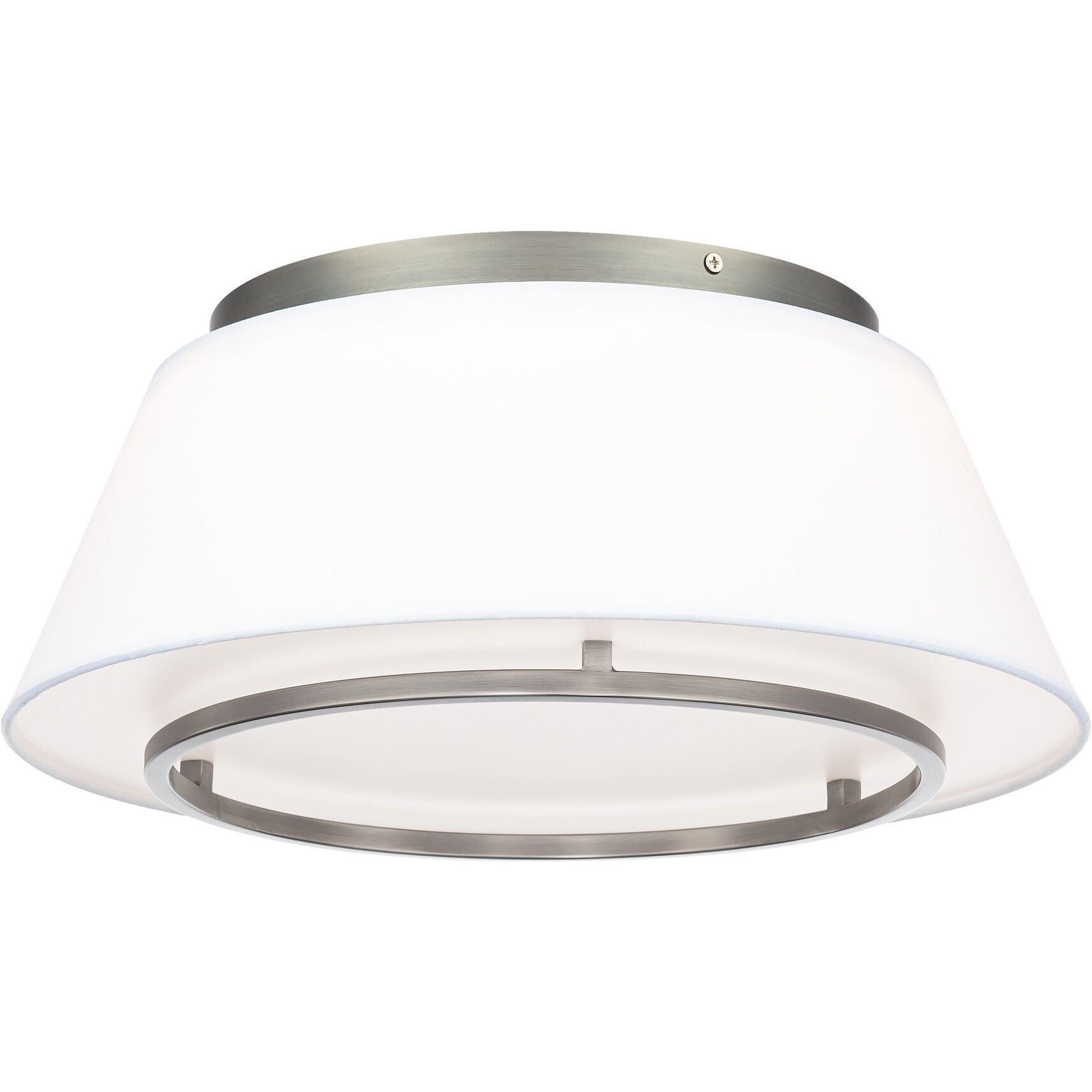 Hailey LED 16 inch Brushed Nickel Flush Mount Ceiling Light, dweLED