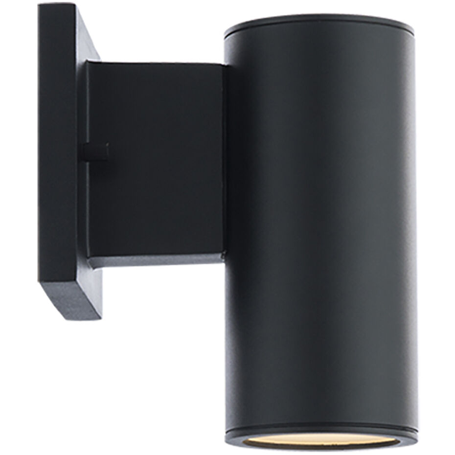 Black cylinder sconce top