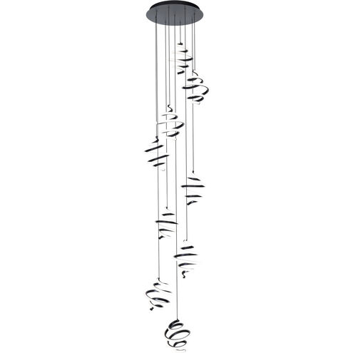 Whirl LED 17 inch Black Multi-Light Pendant Ceiling Light, dweLED