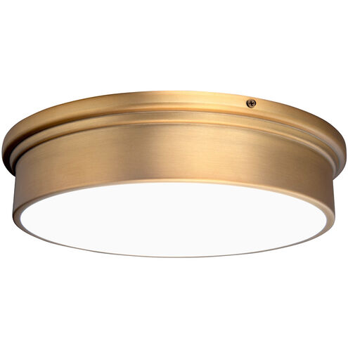 York LED 12 inch Aged Brass Flush Mount Ceiling Light, dweLED