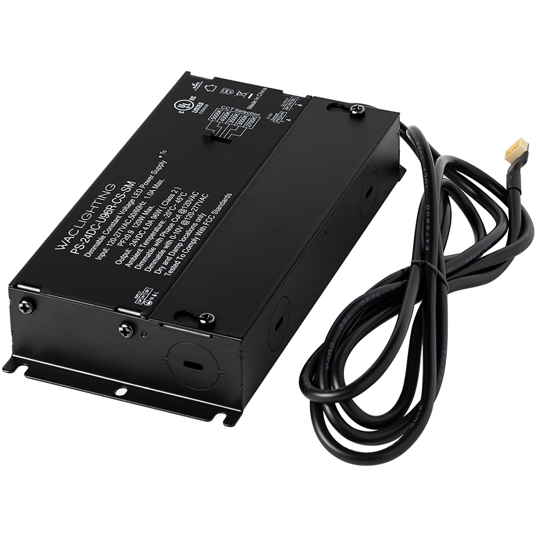 WAC Lighting PS-24DC-U96R-CS-SM 24VDC CCT Power Supply Black