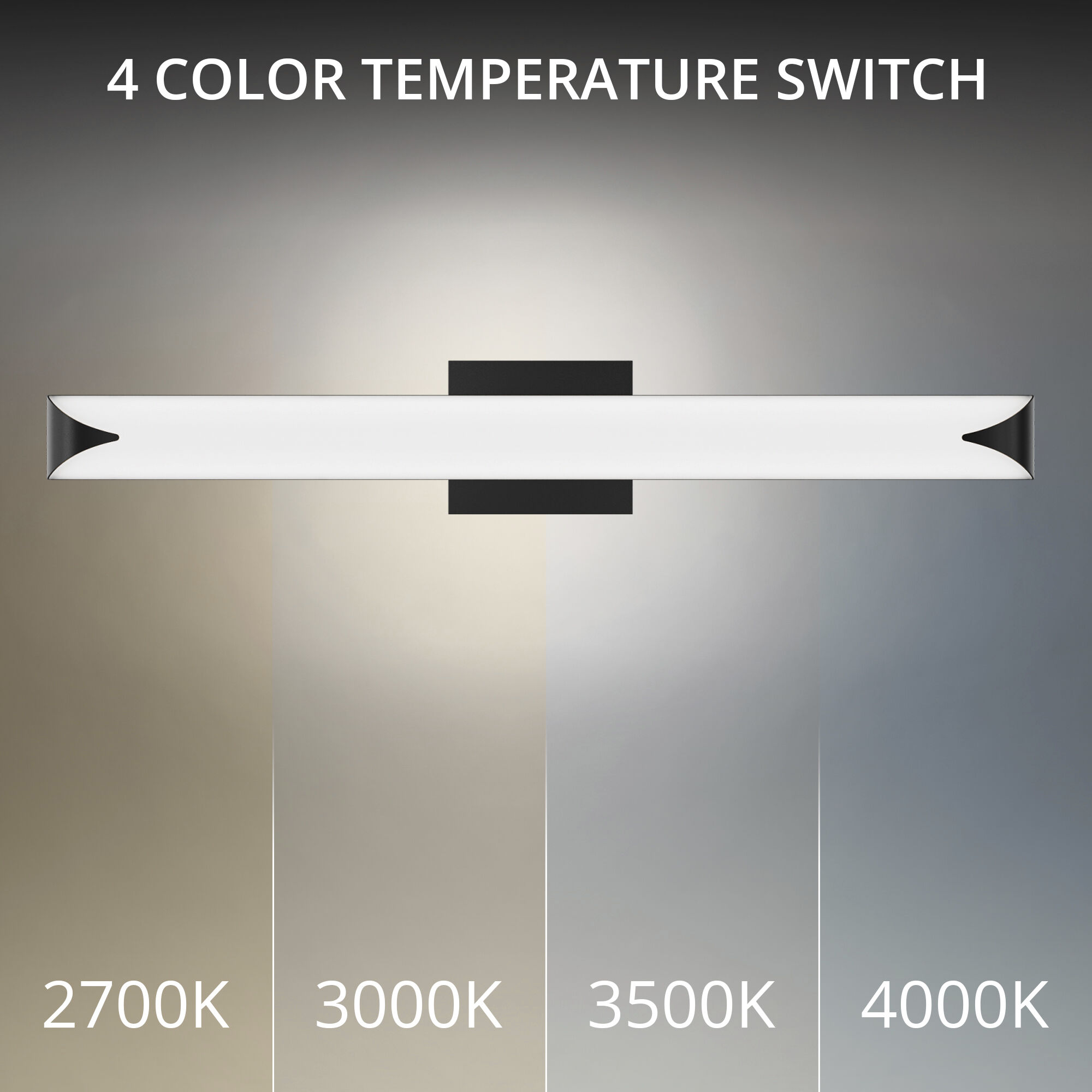 Straitaway LED 32 inch Black Bath Vanity & Wall Light in 2700K, dweLED