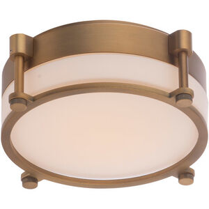 Wright LED 14 inch Aged Brass Flush Mount Ceiling Light, dweLED 