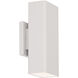 Edgey 2 Light 10 inch White Outdoor Wall Light in 3500K