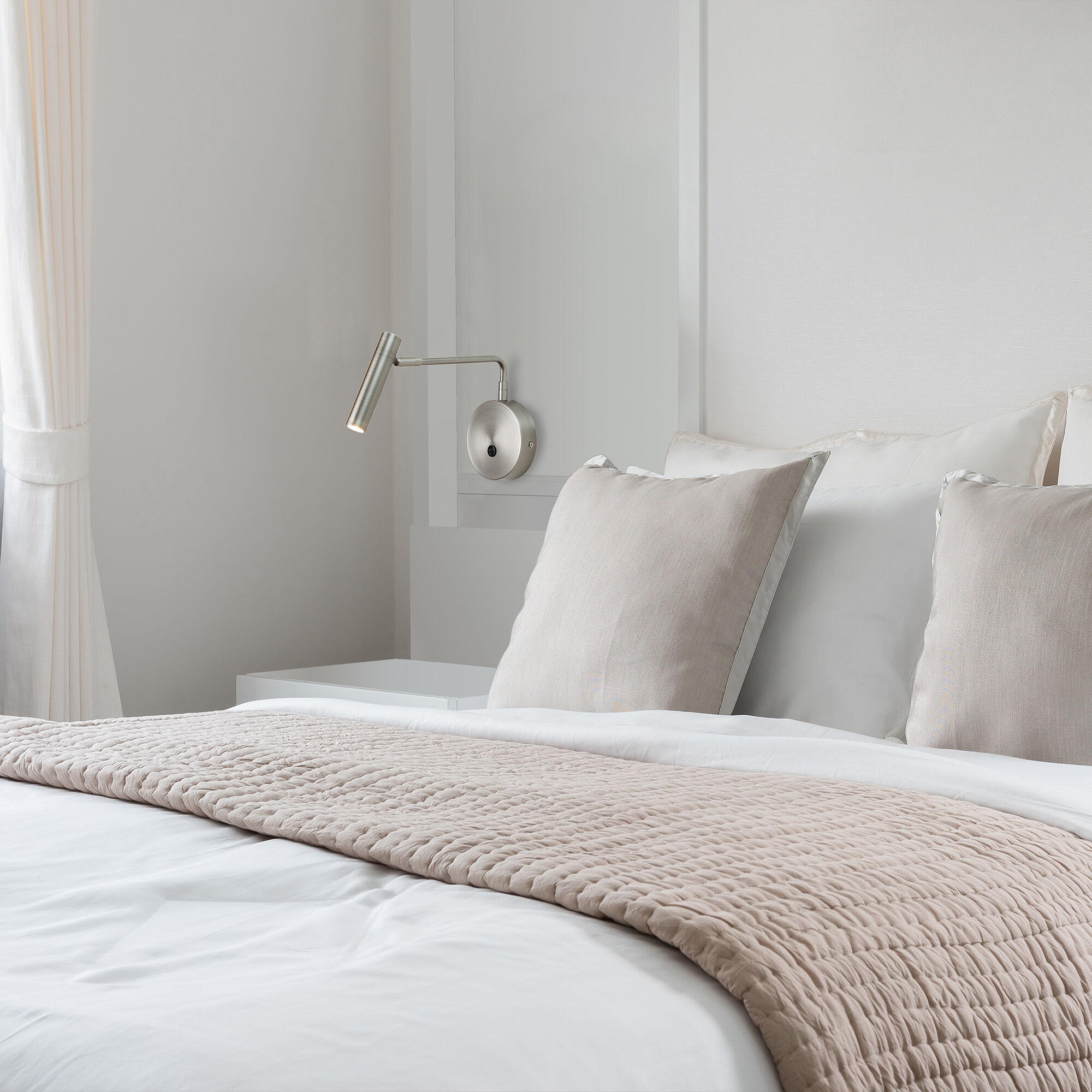 Sprig Reading Light Wall Light in Brushed Nickel, dweLED