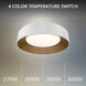 Gaston LED 17.8 inch White Gold Flush Mount Ceiling Light in White/Gold, dweLED