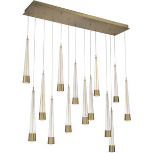 Quill LED 5 inch Aged Brass Multi-Light Pendant Ceiling Light, dweLED