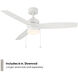 Atlantis 52 inch Matte White Downrod Ceiling Fans, WAC Fans Limited