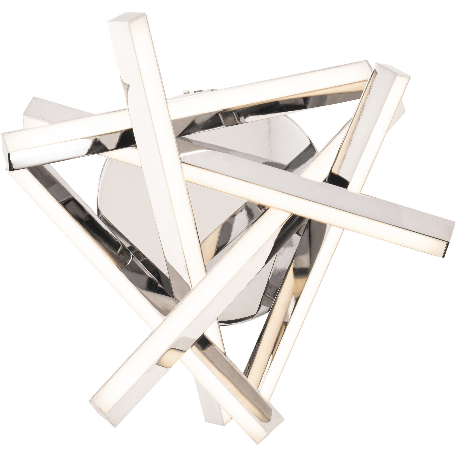 Parallax LED 15 inch Chrome Semi-Flush Mount Ceiling Light in 3000K, dweLED