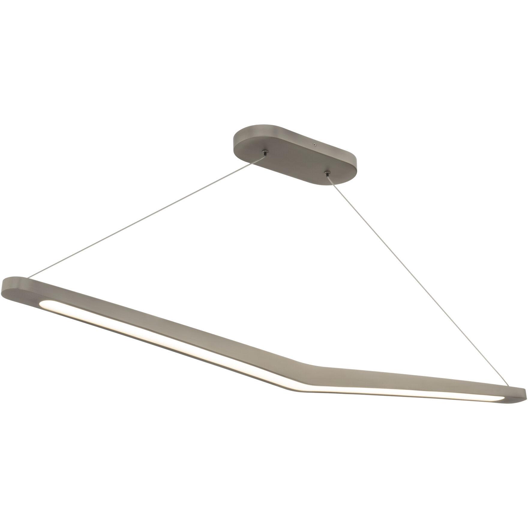 Alleron Linear Pendant Ceiling Light in 4000K, Brushed Nickel, dweLED