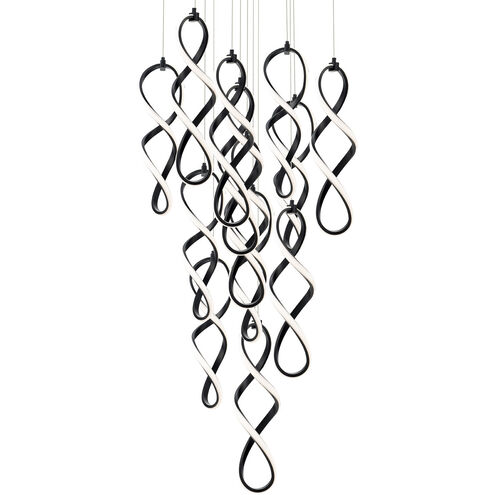Interlace LED 20 inch Black Multi-Light Pendant Ceiling Light, dweLED