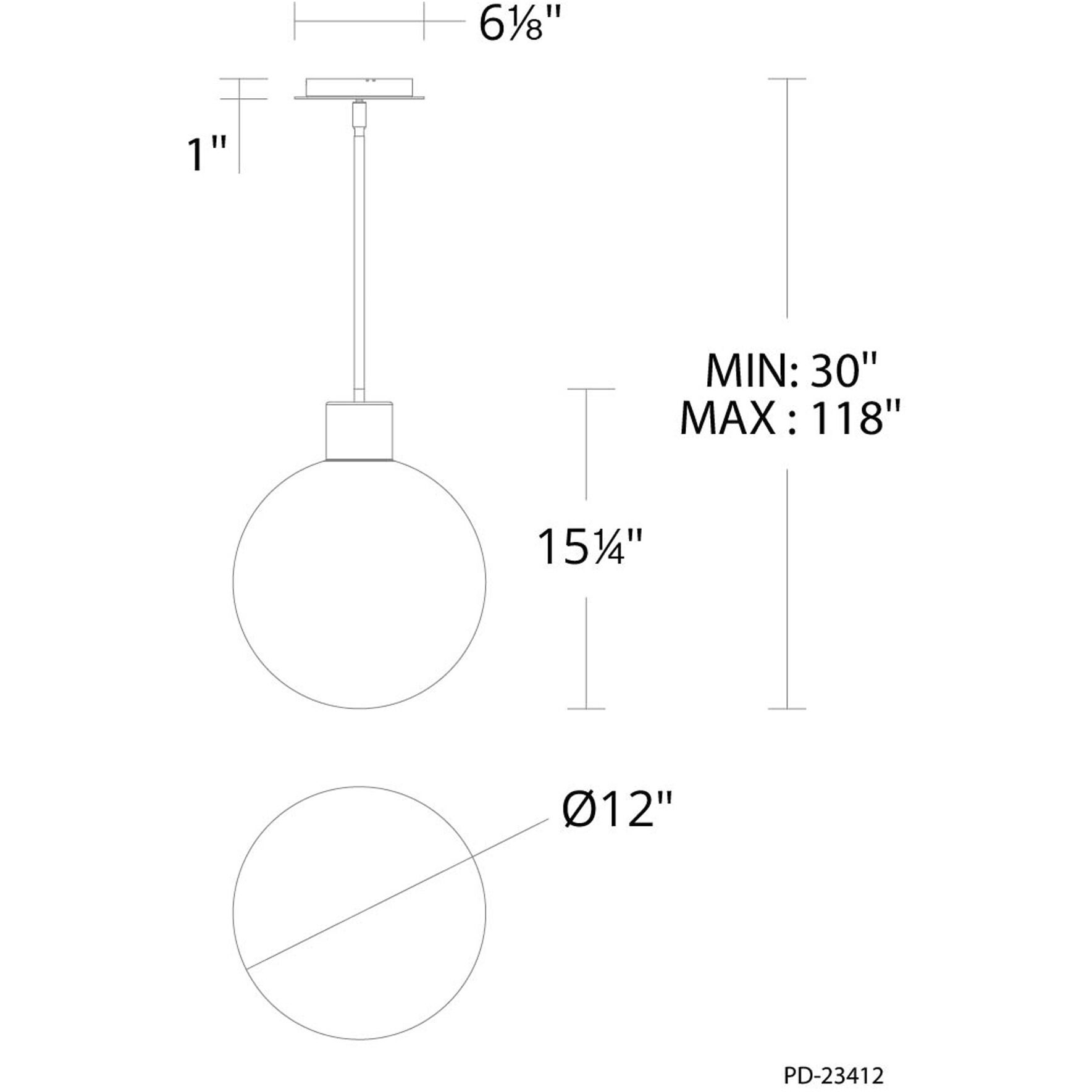Gaze LED 12 inch Brushed Nickel Pendant Ceiling Light in 2700K, dweLED