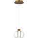 Crater LED 8 inch Aged Brass Mini Pendant Ceiling Light, dweLED