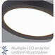 Round LED 5.25 inch Black Flush Mount Ceiling Light in 3000K