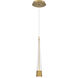 Quill LED 2.34 inch Aged Brass Pendant Ceiling Light in 2700K, dweLED