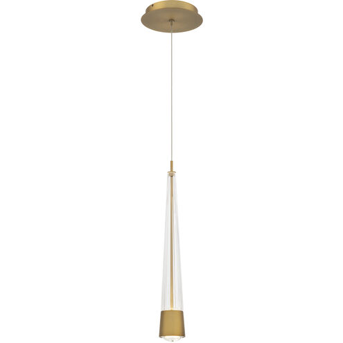 Quill LED 2.34 inch Aged Brass Pendant Ceiling Light in 2700K, dweLED