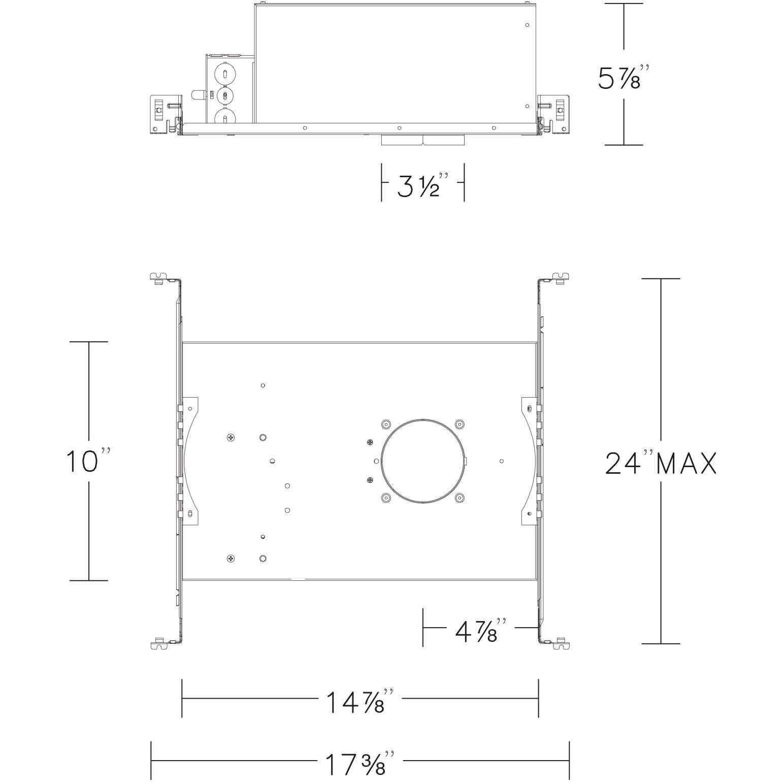FQ Galvanized Steel Recessed Housing, 2" Housing
