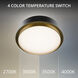 Salvo LED 15 inch Black and Aged Brass Flush Mount Ceiling Light in 3000K, Black Aged Brass, dweLED
