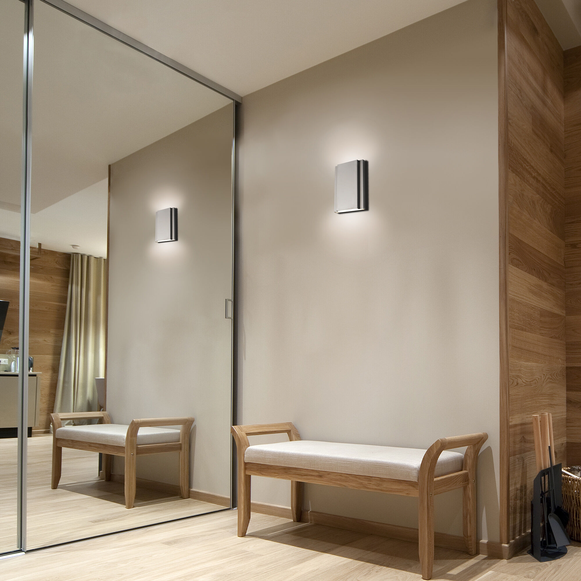 Layne Wall Sconce Wall Light in 2700K, Brushed Nickel, dweLED