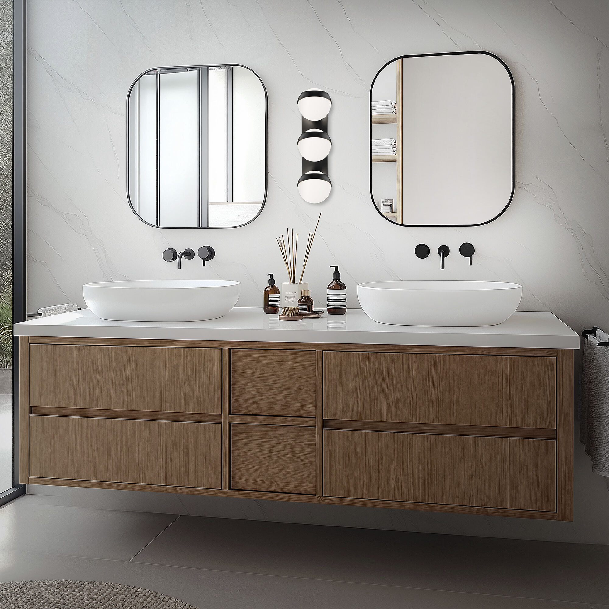 Tripoli LED 20 inch Brushed Nickel Bath Vanity & Wall Light in 3500K, dweLED