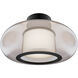 Doma LED 13.5 inch Black Flush Mount Ceiling Light in 2700K, dweLED