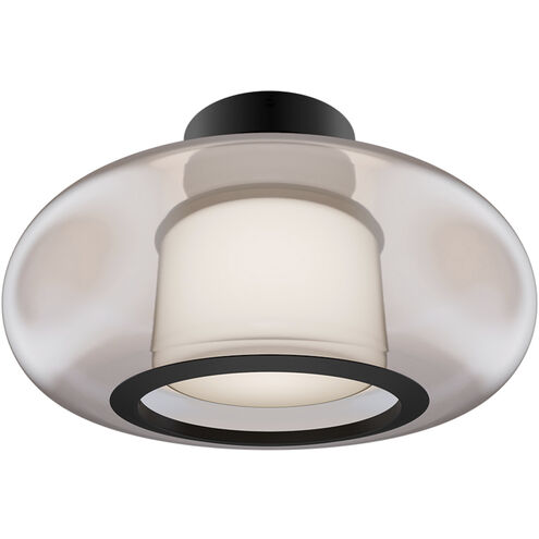 Doma LED 13.5 inch Black Flush Mount Ceiling Light in 2700K, dweLED