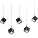 Peekaboo 5 Light 43.24 inch Black Aged Brass Bath Vanity Light Wall Light, dweLED