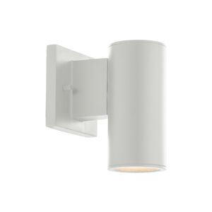 Cylinder LED 5 inch White Sconce Wall Light in 8in