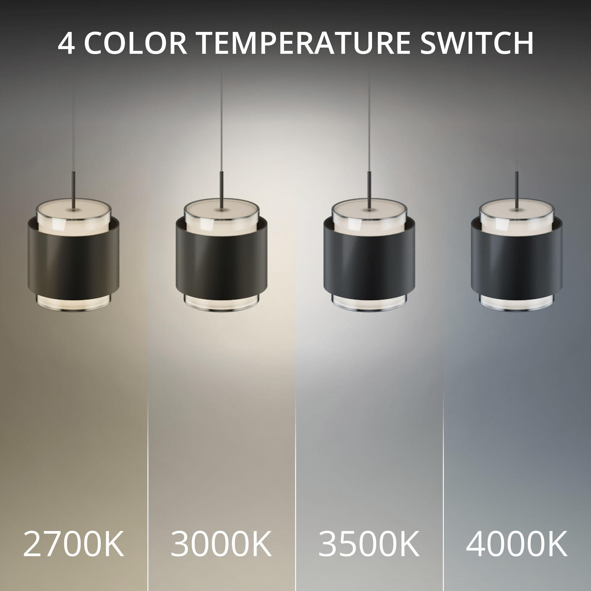 Banded LED 26 inch Black Chandelier Ceiling Light, dweLED