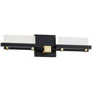 Two Fold LED 20 inch Black Aged Brass Bath Vanity & Wall Light, dweLED