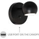 Duplex 1 Light 5 inch Black Reading Light Wall Light