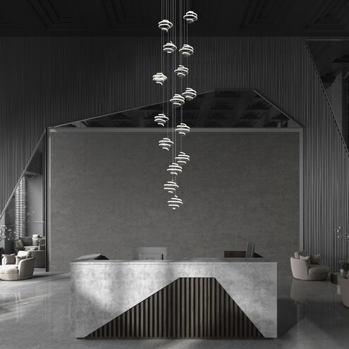 Whirl LED 23 inch Black Multi-Light Pendant Ceiling Light, dweLED