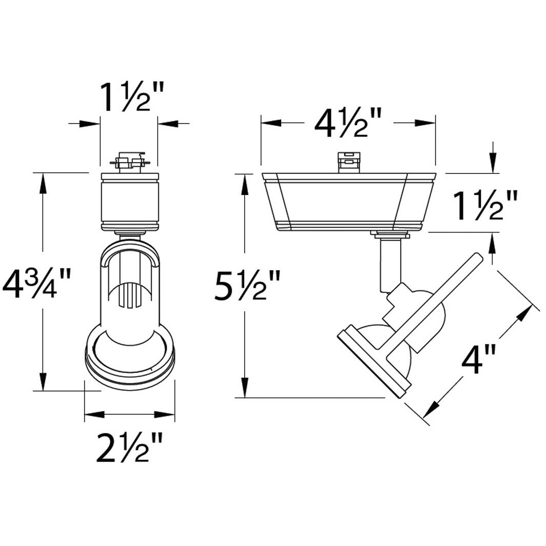 Dune 1 Light 120 Black Track Head Ceiling Light in L Track