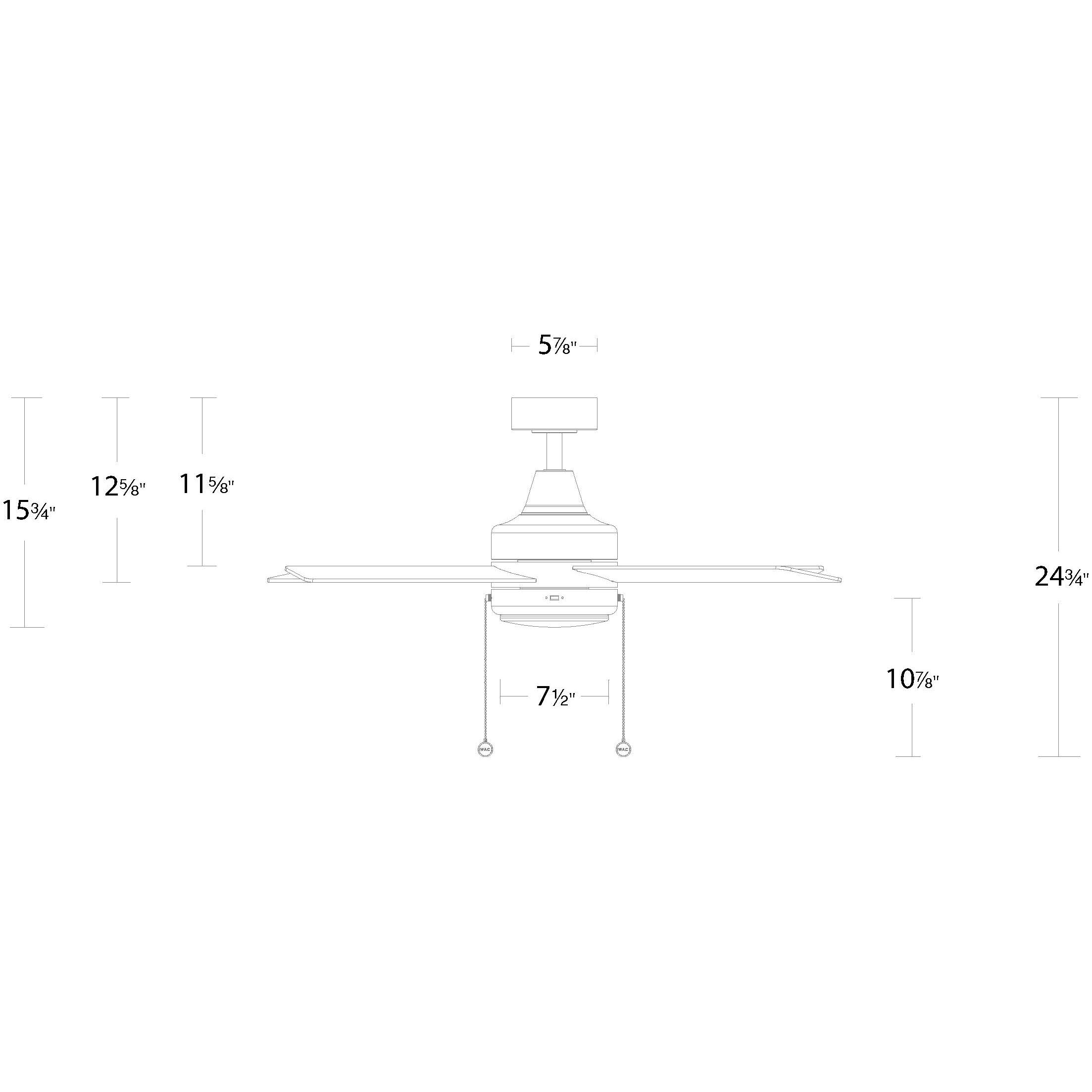 Quade 52 inch Brushed Nickel with Titanium Silver Blades Downrod Ceiling Fan