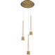 Quill 4 Light 13 inch Aged Brass Multi-Light Pendant Ceiling Light, dweLED