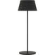 Pleat 14.75 inch 2 watt Black Rechargeable Table Lamp Portable Light