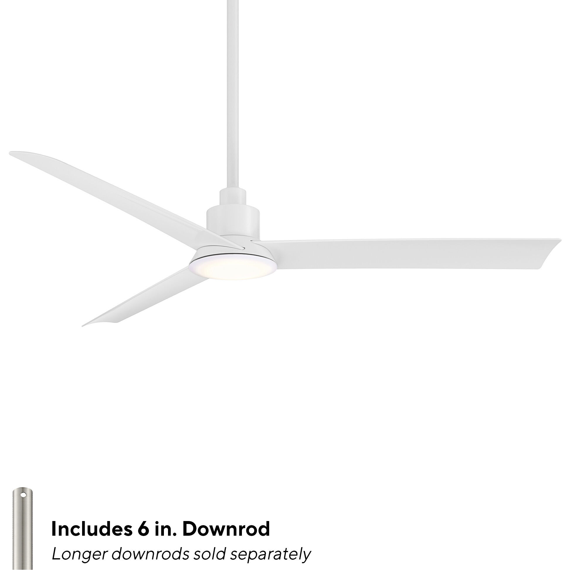Flair 56 inch Matte White Downrod Ceiling Fan