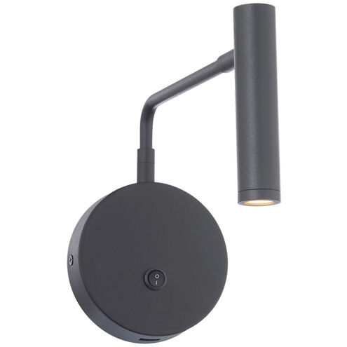 Sprig 1 Light 9.88 inch Black Reading Light Wall Light, dweLED