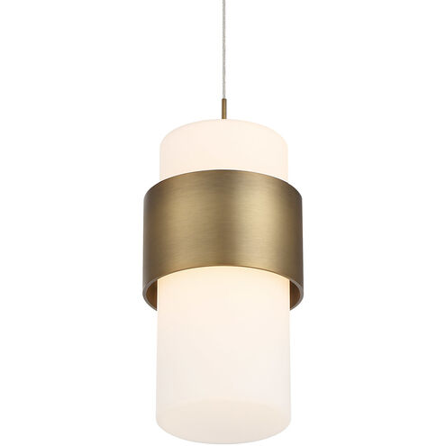 Banded LED 5 inch Aged Brass Mini-Pendant Ceiling Light, dweLED