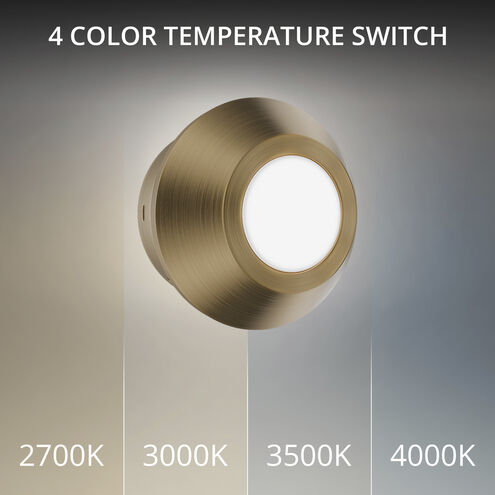 Mantel Reading Light Wall Light in Aged Brass, dweLED