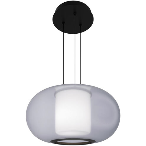 Doma LED 16 inch Black Pendant Ceiling Light in 3500K, dweLED