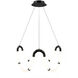 Swathe LED 25.38 inch Black Chrome Chandelier Ceiling Light in Black/Chrome, dweLED